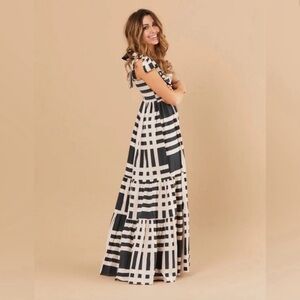 RARE!! NWT Sheridan French Kelly Dress Black/Beige Gingham - Size S